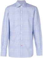 Isaia Checked Shirt, Men's, Size: 15 1/2, Blue, Cotton