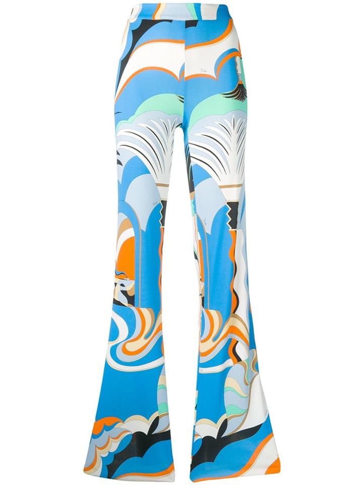 Emilio Pucci Geometric Print Trousers - Blue