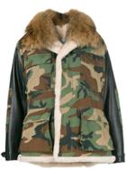 Forte Dei Marmi Couture Camouflage Fur Collar Jacket - Green