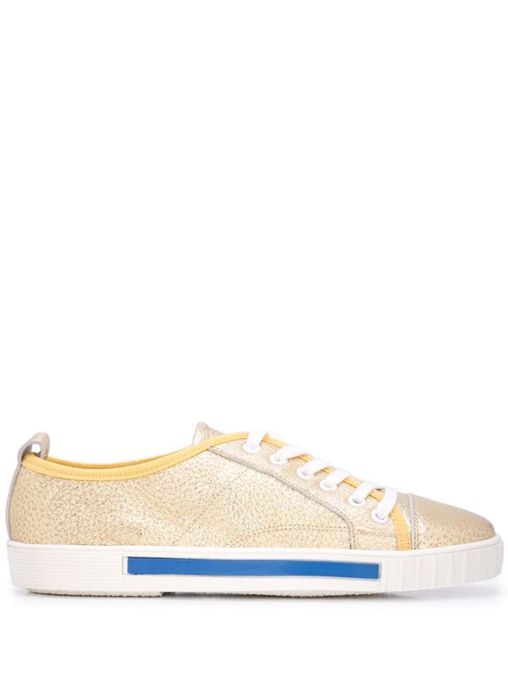 Carven Lace Up Sneakers - Gold