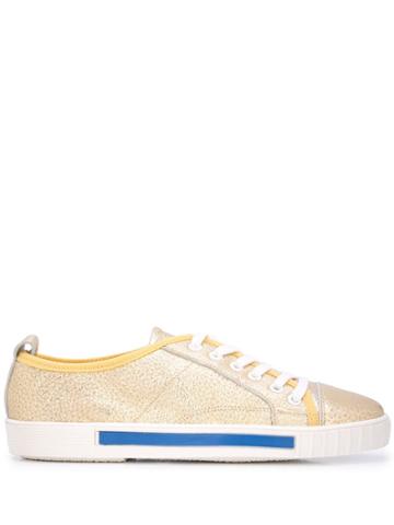 Carven Lace Up Sneakers - Gold