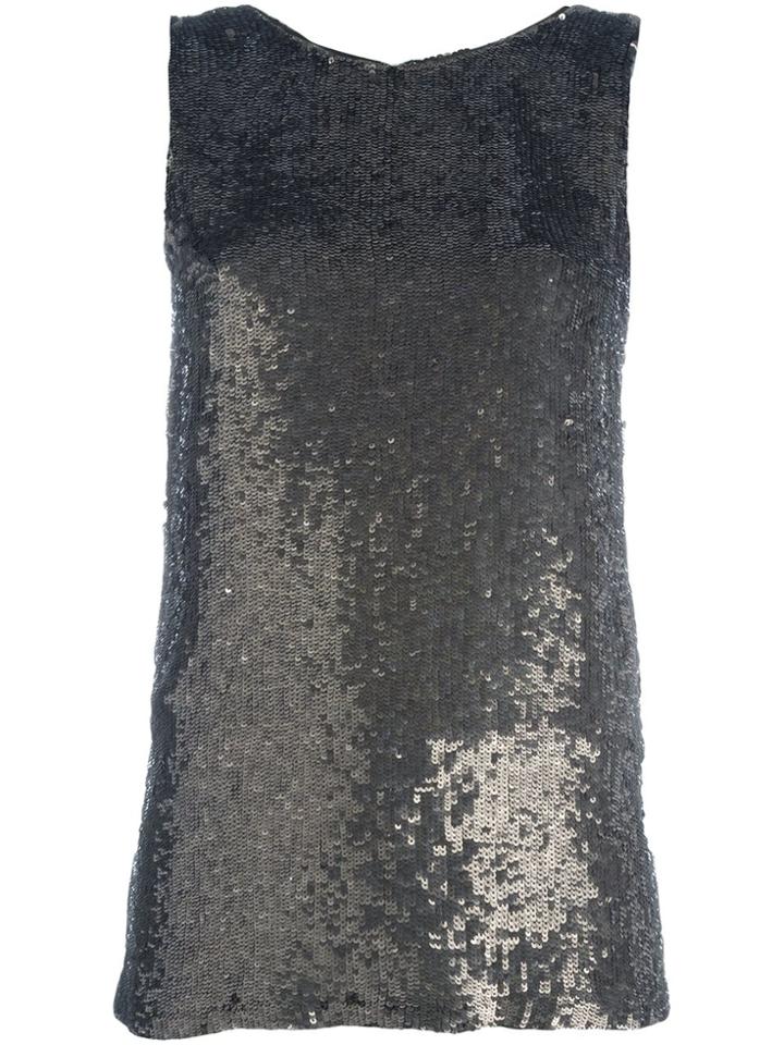 P.a.r.o.s.h. Metallic Sequin Tank - Green