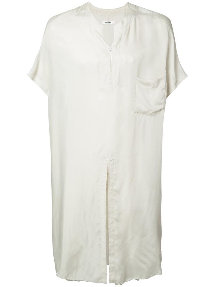 Sulvam - Oversized Shirt - Men - Cupro - M, Nude/neutrals, Cupro