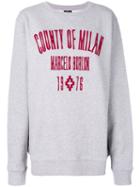 Marcelo Burlon County Of Milan - Logo Embroidered Sweatshirt - Women - Cotton/polyester - S, Grey, Cotton/polyester