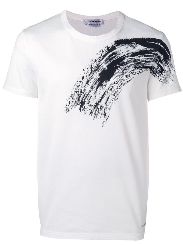 Alexander Mcqueen Brush Print T-shirt - White