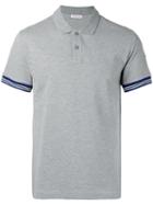 Moncler Contrast Trim Polo Shirt, Men's, Size: Medium, Grey, Cotton