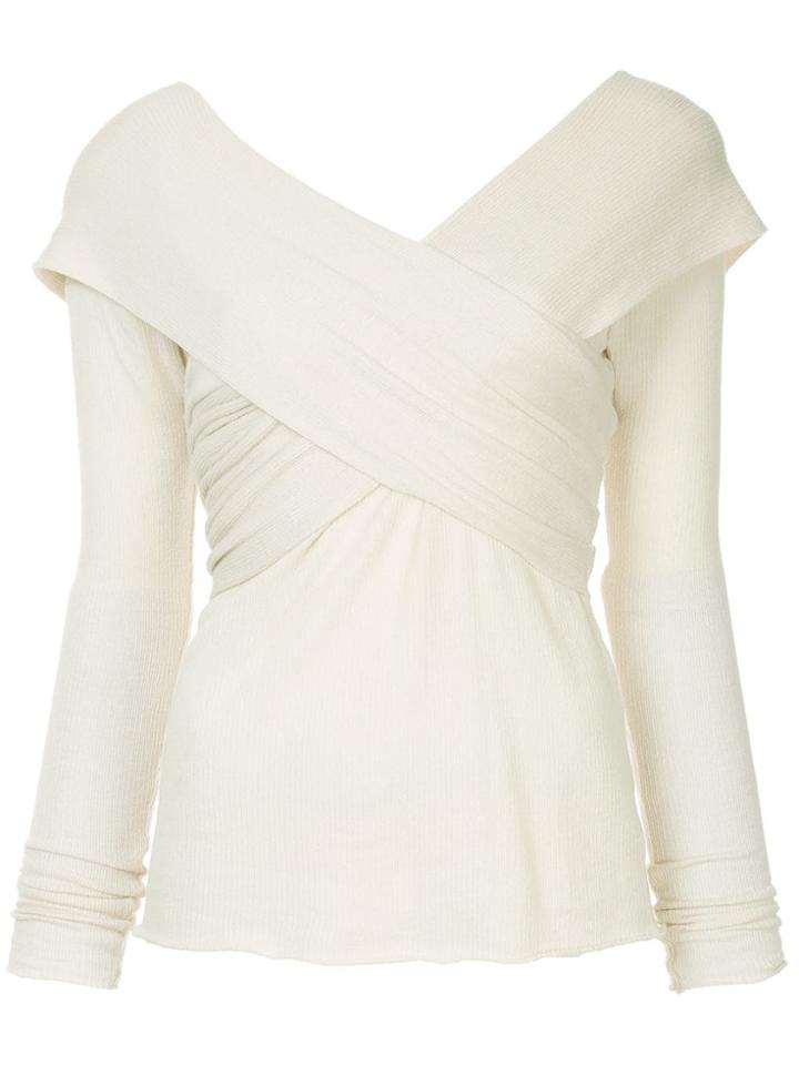 Muller Of Yoshiokubo Off Shoulder Cache Coeur Top - White