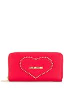 Love Moschino Studded Heart Wallet - Red