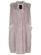 Liska Long Sleeveless Coat - Pink