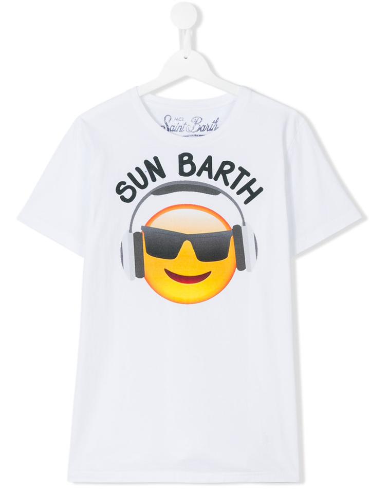 Mc2 Saint Barth Kids - 'sun Barth' Print T-shirt - Kids - Cotton - 16 Yrs, White