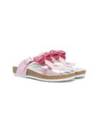Monnalisa Embellished Bow Sandals - Pink