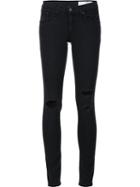 Rag & Bone /jean Distressed Skinny Jeans, Women's, Size: 28, Black, Rayon/cotton/cupro/polyurethane