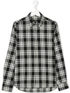 Neil Barrett Kids Printed Plaid Shirt - Black