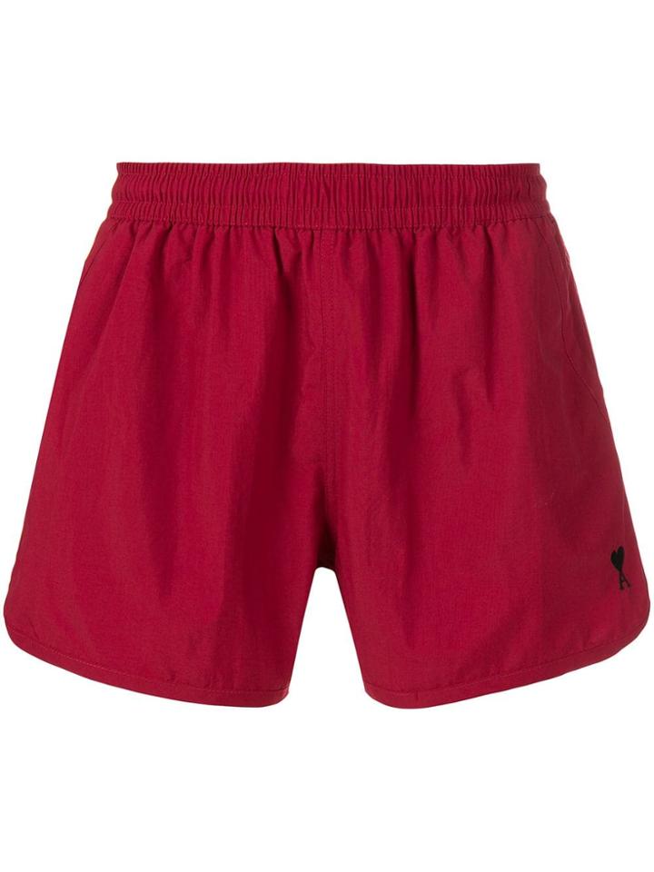 Ami Alexandre Mattiussi Ami De Coeur Swim Shorts - Red