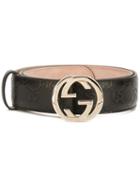 Gucci Gg Supreme Belt With G Buckle, Women's, Size: 90, Black, Calf Leather