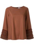Coohem Tweed Sleeve Blouse - Brown