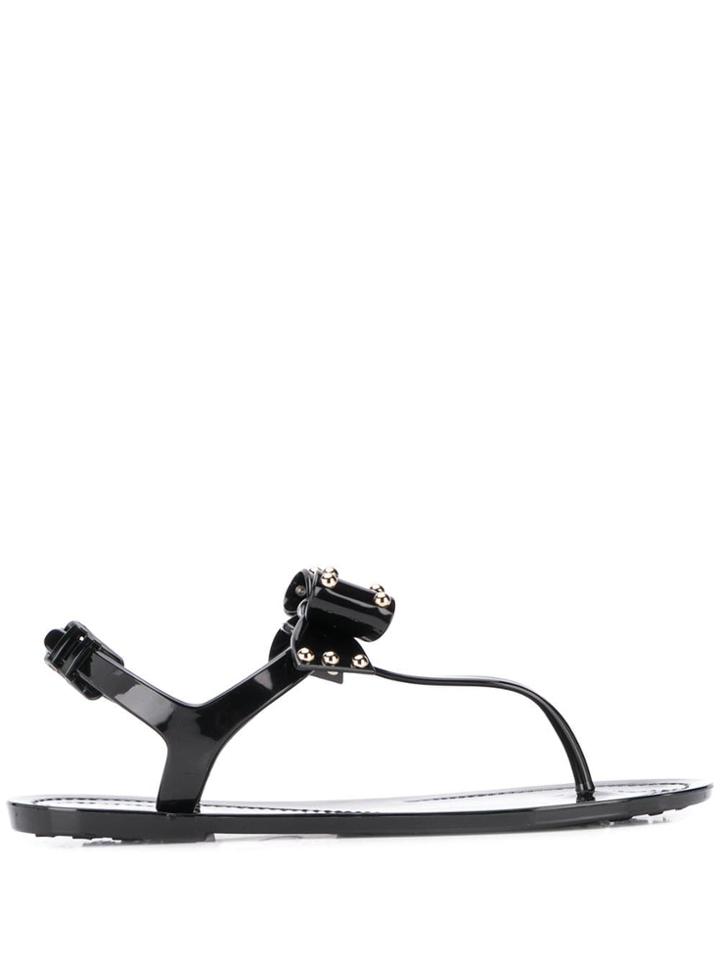 Red Valentino Red(v) Bow Embellished Sandals - Black
