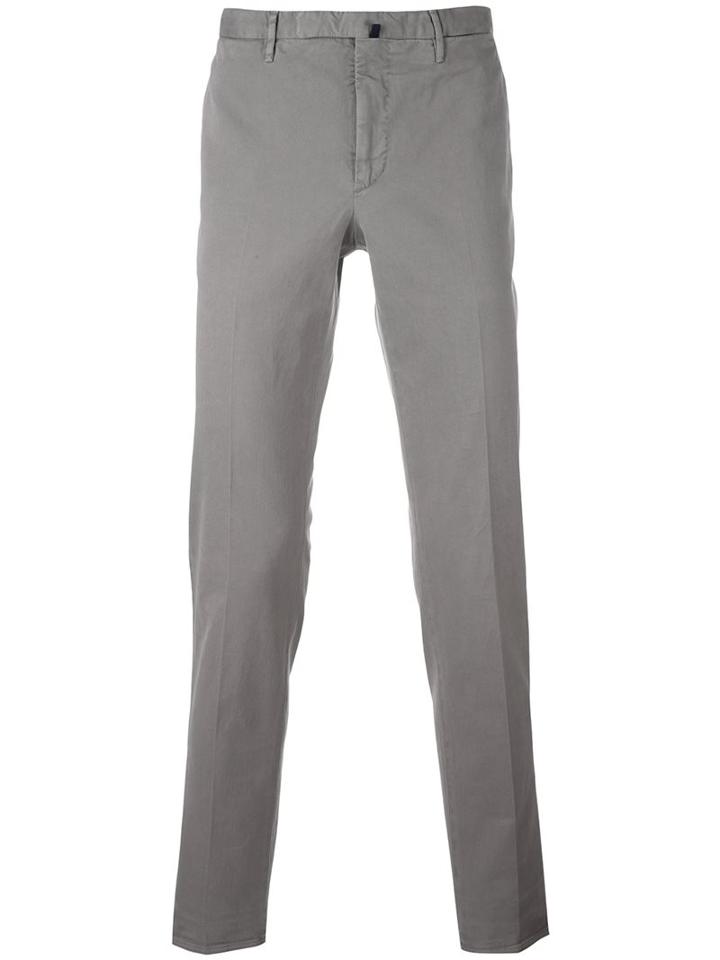 Incotex Slim Chino Trousers, Men's, Size: 46, Grey, Cotton/spandex/elastane