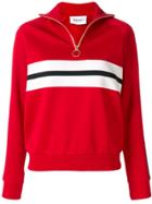 Harmony Paris Striped Zipped Sweatshirt - Red