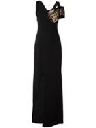 Antonio Berardi Gold-tone Embellishment Elongated Dress, Women's, Size: 44, Black, Rayon/spandex/elastane
