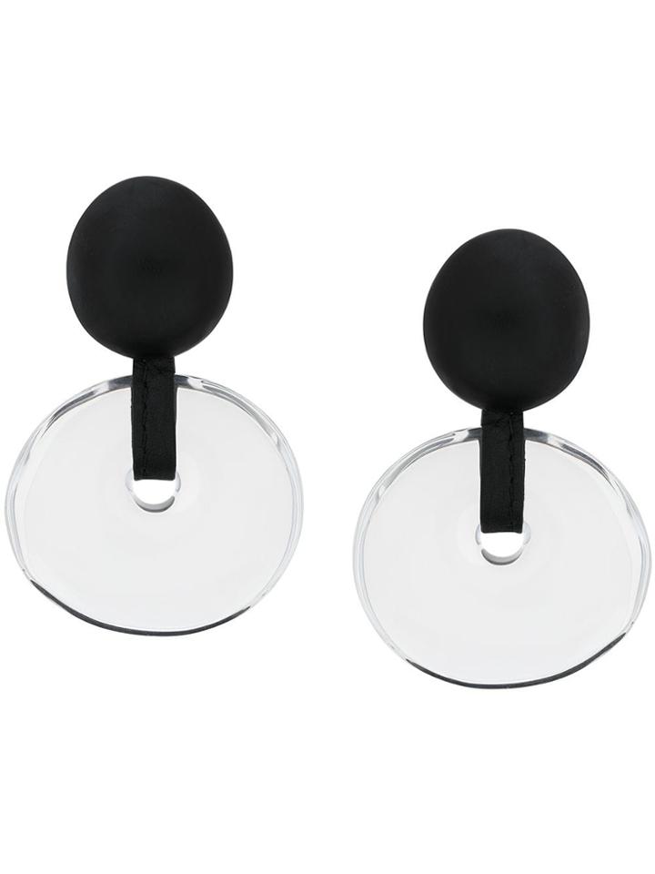 Monies Circle Drop Earrings - Black