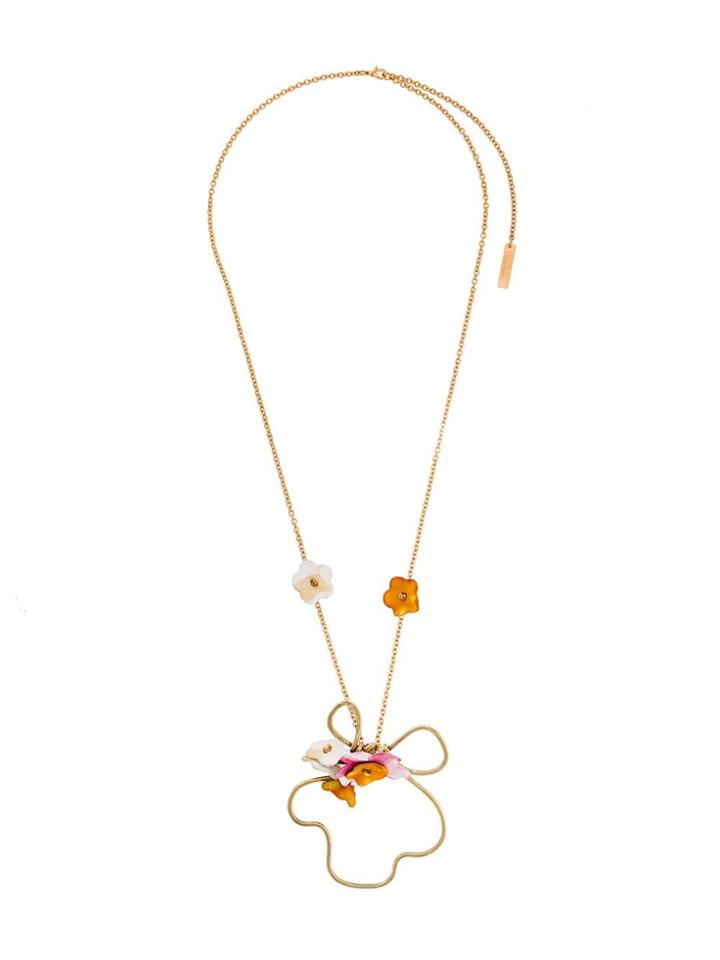 Marni Floral Pendant Necklace - Metallic