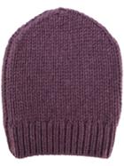 Eleventy - Ribbed Detail Beanie - Men - Cashmere - One Size, Pink/purple, Cashmere