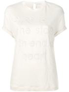 Brunello Cucinelli Embossed Slogan T-shirt - Neutrals