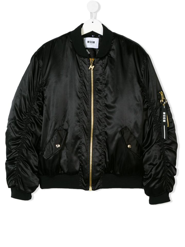 Msgm Kids Teen Bomber Jacket - Black