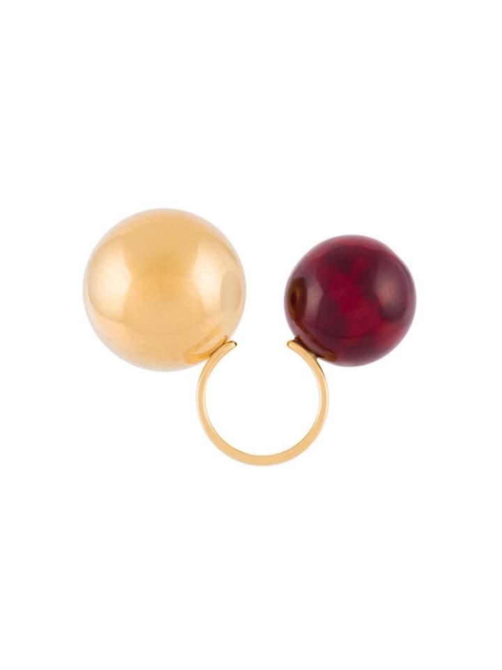 Marni Double Sphere Ring, Women's, Size: Medium, Metallic