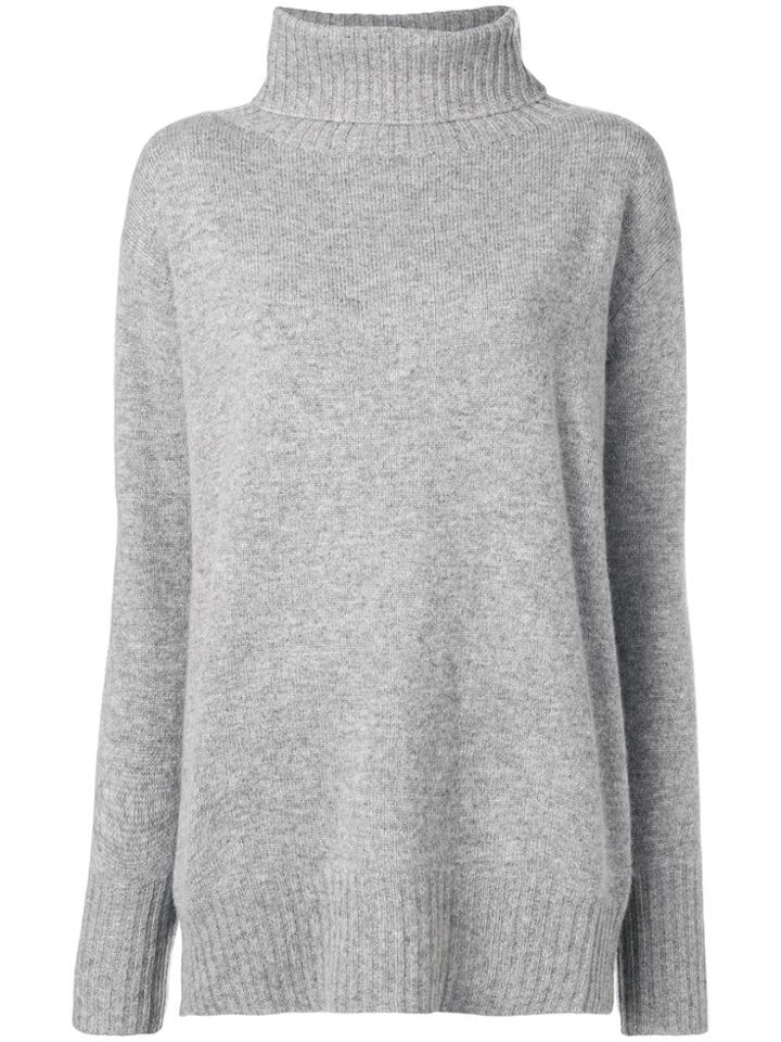 Max Mara Studio High Neck Knit Sweater - Grey