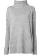 Max Mara Studio High Neck Knit Sweater - Grey