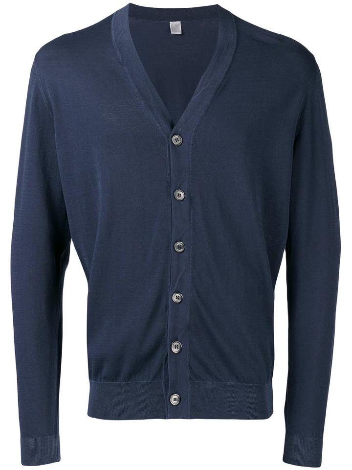 Eleventy - V-neck Cardigan - Men - Cotton - Xl, Blue, Cotton