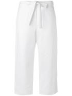 Sara Lanzi - Cropped Trousers - Women - Cotton/linen/flax - M, Women's, White, Cotton/linen/flax