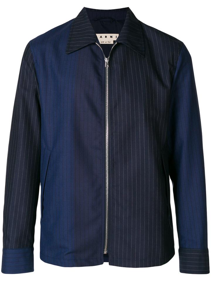 Marni Two Tone Pinstripe Jacket - Blue