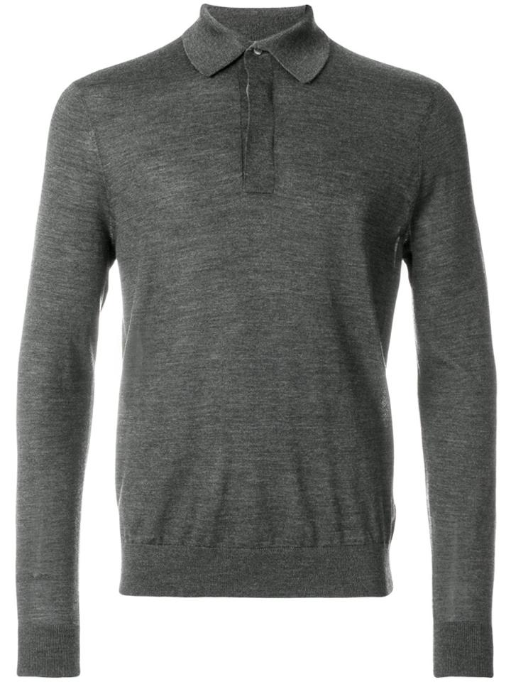 Paul Smith Long Sleeved Polo Shirt - Grey