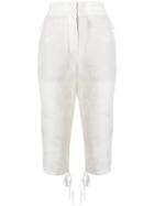 Ann Demeulemeester Embroidered Capri Pants - White