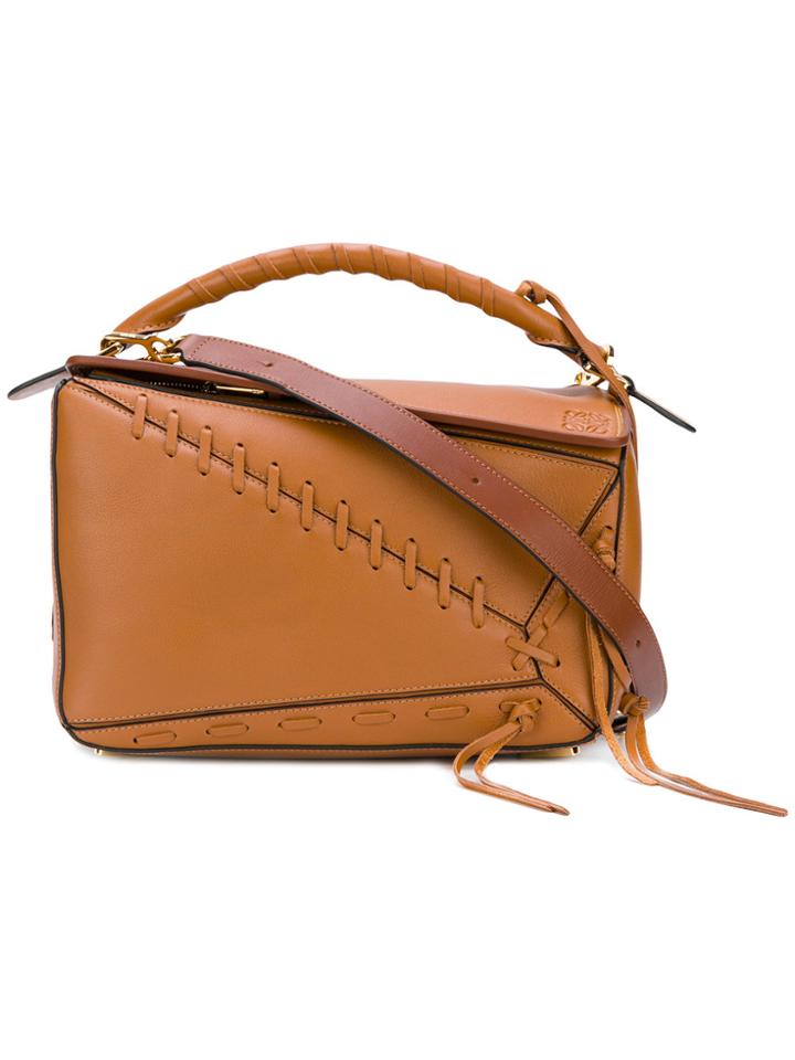 Loewe Puzzle Laced Bag - Brown