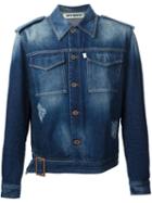 Off-white Belted Denim Jacket, Men's, Size: Small, Blue, Cotton