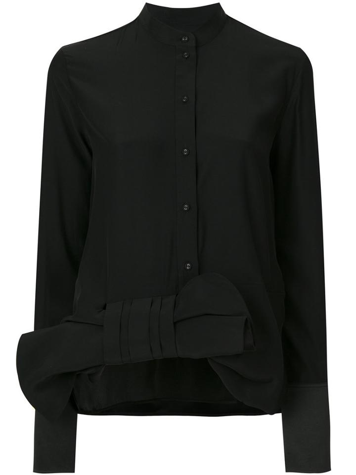 Victoria Victoria Beckham - Front Bow Shirt - Women - Silk/polyester - 12, Black, Silk/polyester
