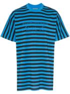 Martine Rose Striped Logo T-shirt - Blue