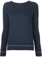 Loro Piana Contrast Stitch Marled Sweater