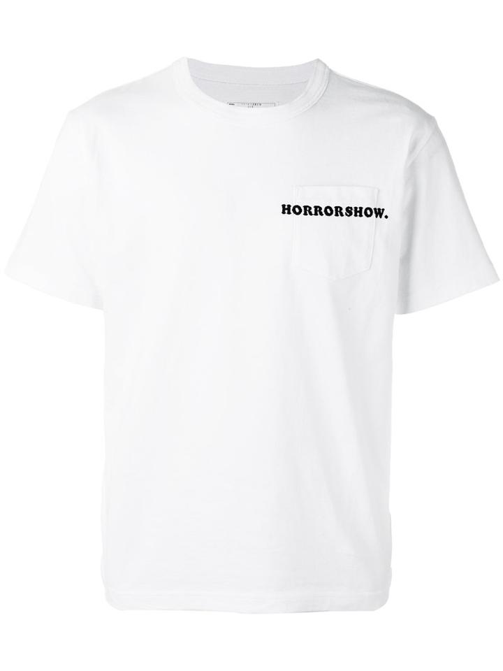 Sacai Horror Show Emblem T-shirt, Men's, Size: 3, White, Cotton