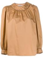Yves Saint Laurent Vintage 1970's Buttoned Shoulder Longsleeved Blouse