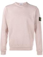 Stone Island Logo Patch Sweatshirt, Men's, Size: Xxxl, Pink/purple, Cotton