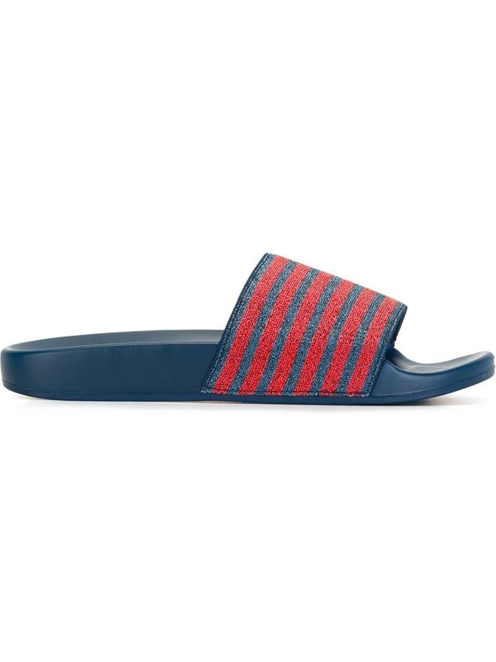Marc Jacobs Cooper Sliders, Women's, Size: 36, Blue, Rubber/cotton
