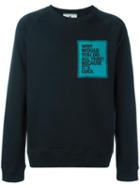 Andrea Pompilio Patch Crew Neck Sweatshirt, Men's, Size: 48, Blue, Cotton