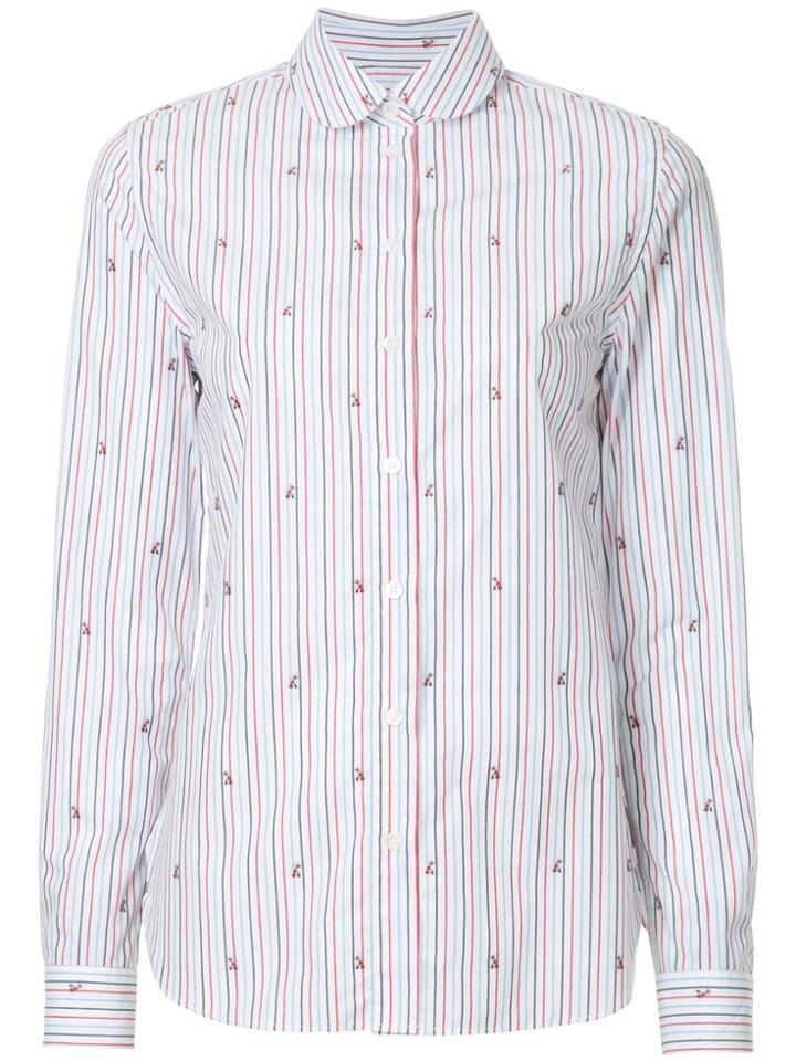 Maison Kitsuné Peter Pan Collar Fox Shirt - White