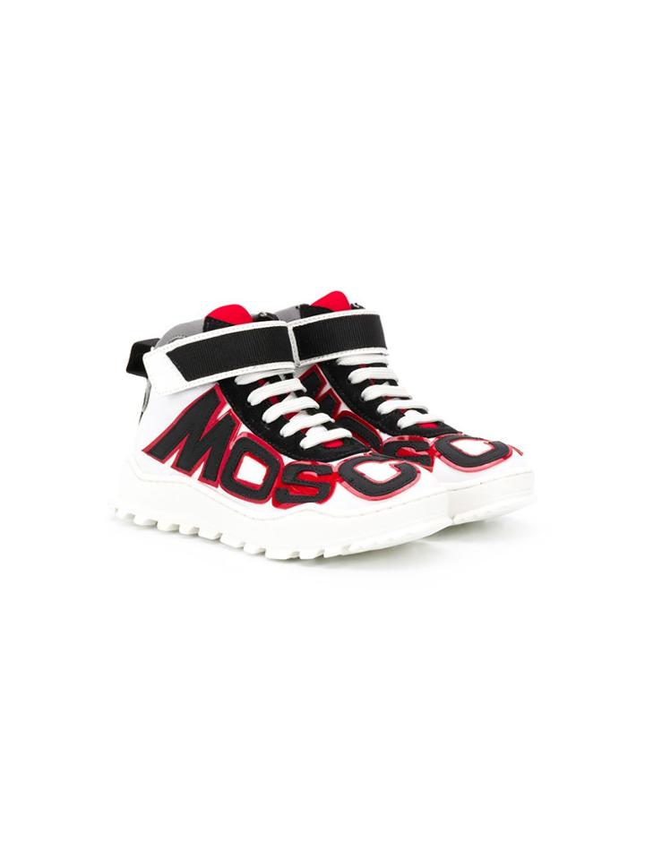 Moschino Kids High-top Logo Sneakers - White