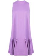 Lela Rose Bow Neck Short Dress - Purple